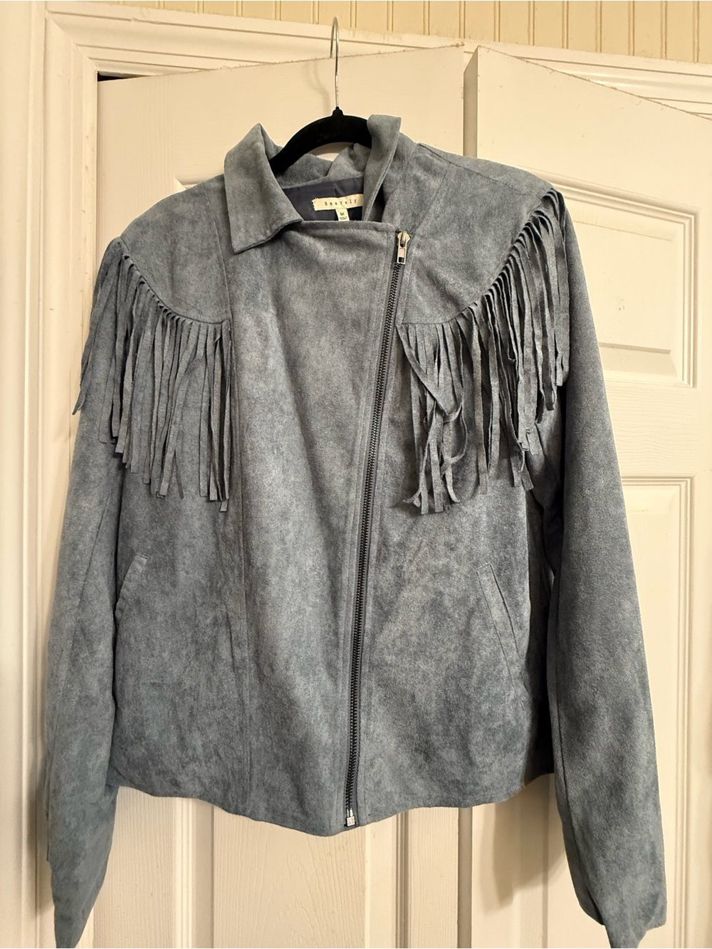 Fringed Suede Moto Jacket